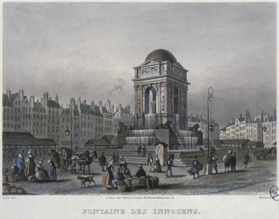 La Fontaine des Innocents, Paris, gravée par Frederic Martens - Carlo Gilio